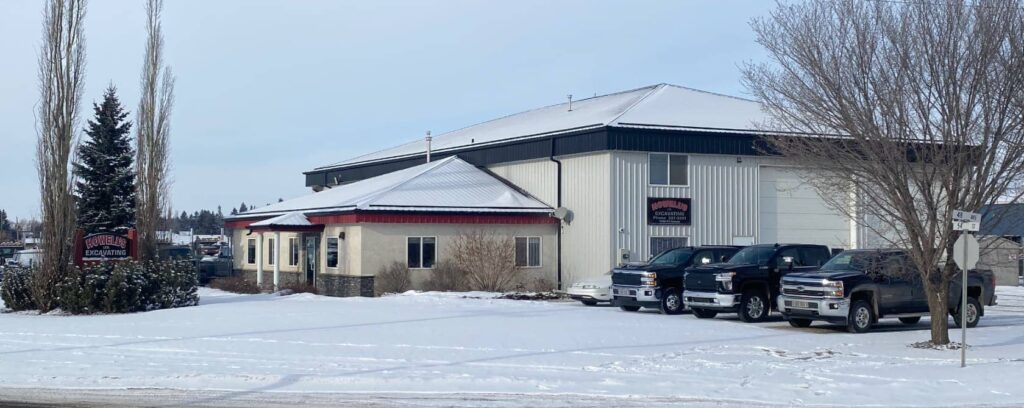 Exterior view of Howell's Excavating office building